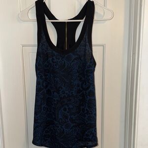 Express Black and Blue Floral Tank Top